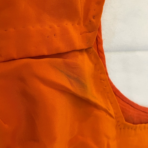 Orange Blouse With Kundan Work - Picture 3 of 6